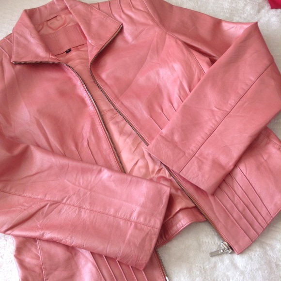 Q.C. PINK LEATHER JACKET M - Picture 3 of 8